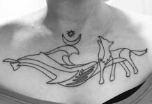 Poesía perdida: Psiquiatría y creatividad El tatuaje de la autora, basado en su poema "Una mujer, un lobo y una ballena".
