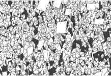 La irrupción del activismo en primera persona (2nda parte) Se pueden apreciar, en blanco y negro, la silueta de distintas personas manifestándose